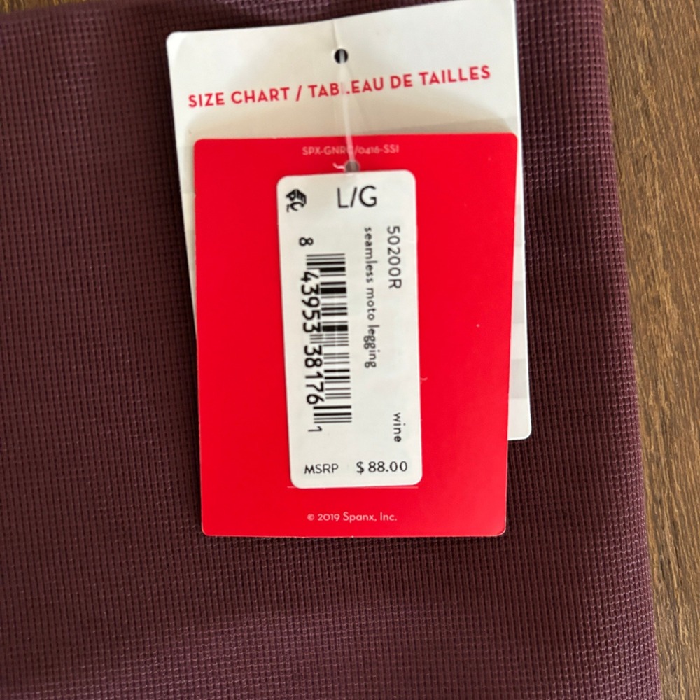 SPANX Large Seamless Moto Leggings Purple Textured Athletic Workout NWT $88 - Picture 7 of 7
